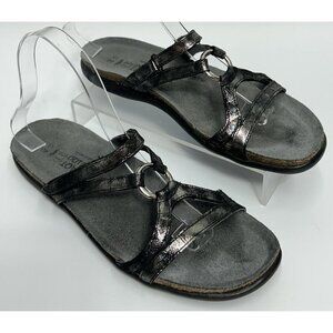 Naot Carmen Sandals Women Slide Size 40 / US 9.5 Gunmetal Leather Comfort